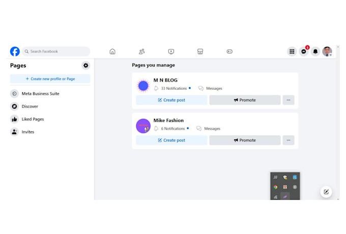 create meta page and business page